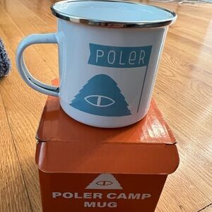 Poler White and Blue Camp Mug